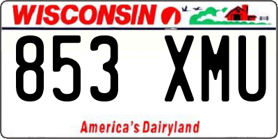 WI license plate 853XMU