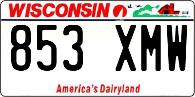 WI license plate 853XMW