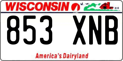 WI license plate 853XNB
