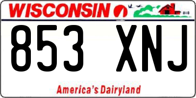 WI license plate 853XNJ