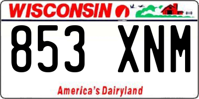 WI license plate 853XNM