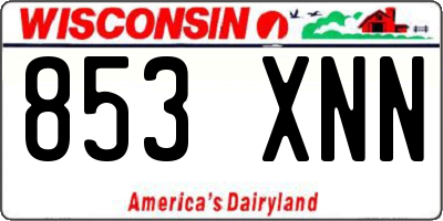 WI license plate 853XNN