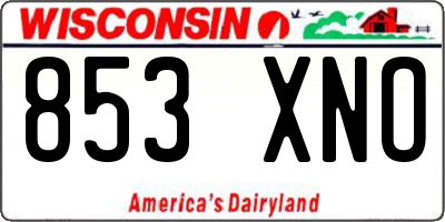 WI license plate 853XNO