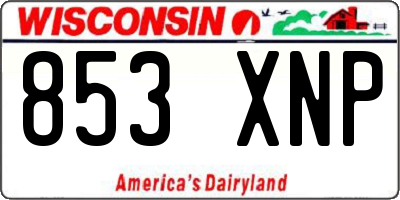 WI license plate 853XNP