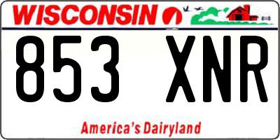 WI license plate 853XNR
