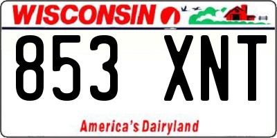 WI license plate 853XNT