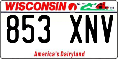 WI license plate 853XNV
