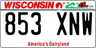 WI license plate 853XNW