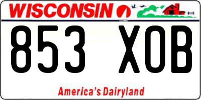 WI license plate 853XOB