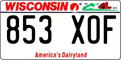 WI license plate 853XOF
