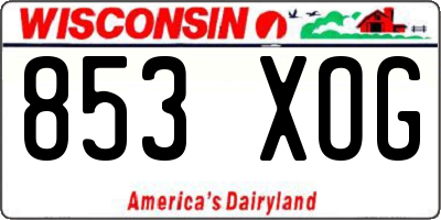 WI license plate 853XOG