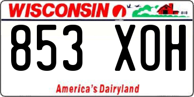 WI license plate 853XOH