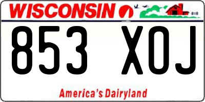 WI license plate 853XOJ