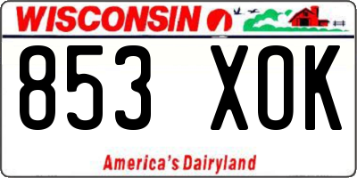 WI license plate 853XOK