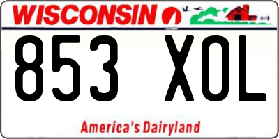 WI license plate 853XOL