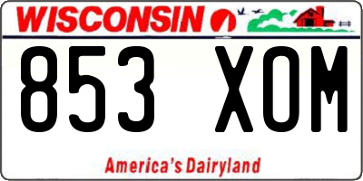 WI license plate 853XOM