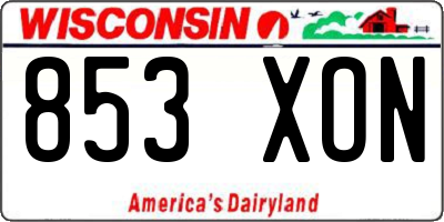 WI license plate 853XON