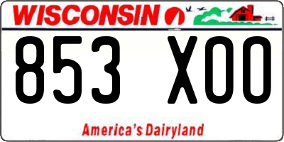 WI license plate 853XOO