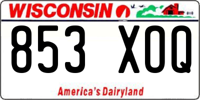 WI license plate 853XOQ