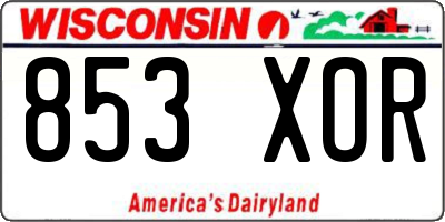 WI license plate 853XOR
