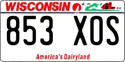 WI license plate 853XOS