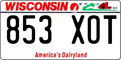 WI license plate 853XOT