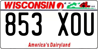 WI license plate 853XOU