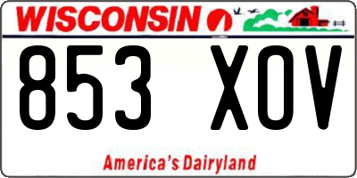 WI license plate 853XOV
