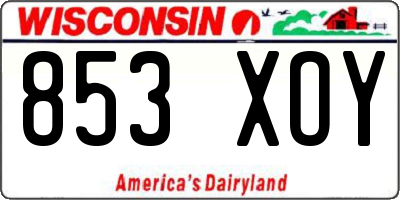 WI license plate 853XOY