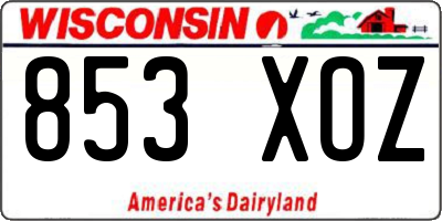 WI license plate 853XOZ