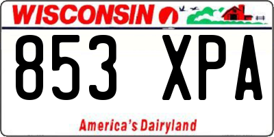 WI license plate 853XPA