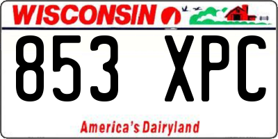 WI license plate 853XPC
