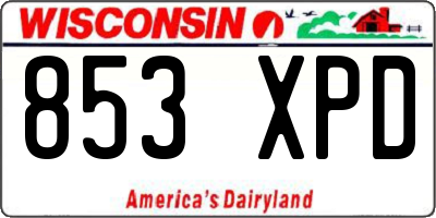 WI license plate 853XPD