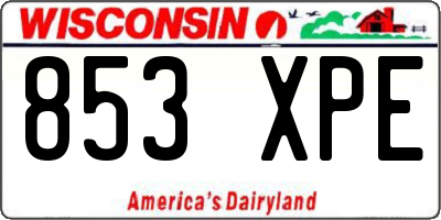 WI license plate 853XPE