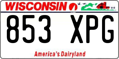 WI license plate 853XPG