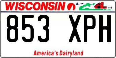 WI license plate 853XPH
