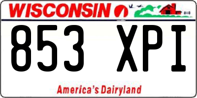 WI license plate 853XPI