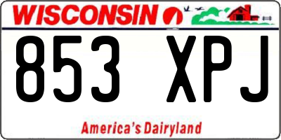 WI license plate 853XPJ