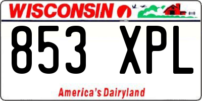 WI license plate 853XPL
