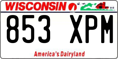 WI license plate 853XPM