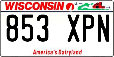 WI license plate 853XPN
