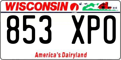 WI license plate 853XPO