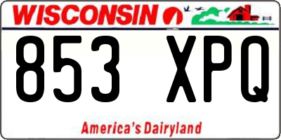 WI license plate 853XPQ
