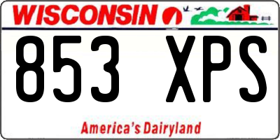 WI license plate 853XPS