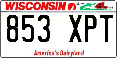 WI license plate 853XPT