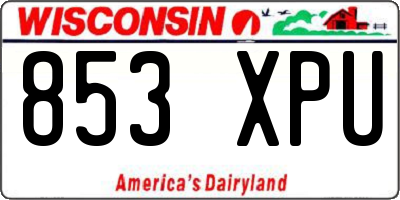 WI license plate 853XPU