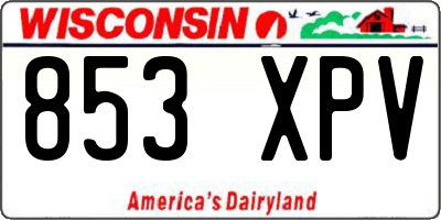 WI license plate 853XPV