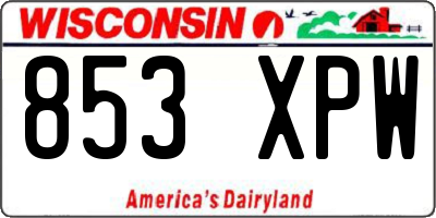 WI license plate 853XPW