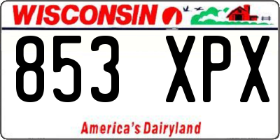 WI license plate 853XPX