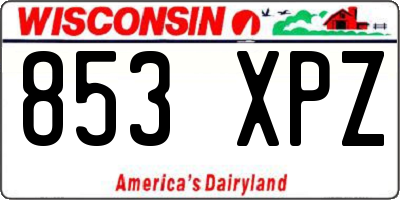 WI license plate 853XPZ